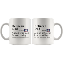 Load image into Gallery viewer, RobustCreative-Belizean Dad Definition Belize Flag Fathers Day - 11oz White Mug family reunion gifts Gift Idea
