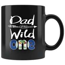 Load image into Gallery viewer, RobustCreative-Belizean Dad of the Wild One Birthday Belize Flag Black 11oz Mug Gift Idea
