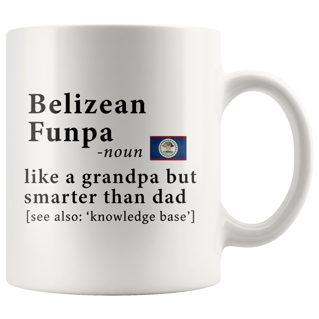 RobustCreative-Belizean Funpa Definition Belize Flag Grandpa Day - 11oz White Mug family reunion gifts Gift Idea