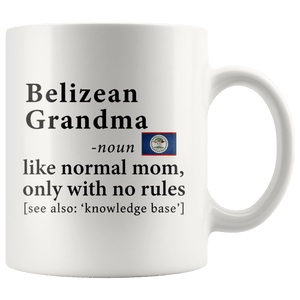 RobustCreative-Belizean Grandma Definition Belize Flag Grandmother - 11oz White Mug family reunion gifts Gift Idea