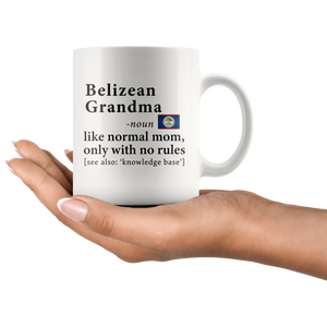 RobustCreative-Belizean Grandma Definition Belize Flag Grandmother - 11oz White Mug family reunion gifts Gift Idea