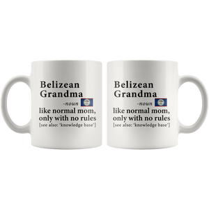 RobustCreative-Belizean Grandma Definition Belize Flag Grandmother - 11oz White Mug family reunion gifts Gift Idea