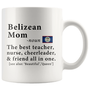 RobustCreative-Belizean Mom Definition Belize Flag Mothers Day - 11oz White Mug family reunion gifts Gift Idea