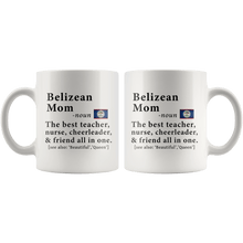 Load image into Gallery viewer, RobustCreative-Belizean Mom Definition Belize Flag Mothers Day - 11oz White Mug family reunion gifts Gift Idea
