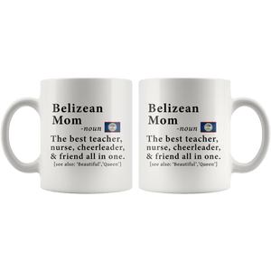 RobustCreative-Belizean Mom Definition Belize Flag Mothers Day - 11oz White Mug family reunion gifts Gift Idea