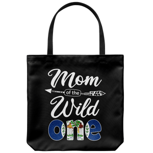 RobustCreative-Belizean Mom of the Wild One Birthday Belize Flag Tote Bag Gift Idea