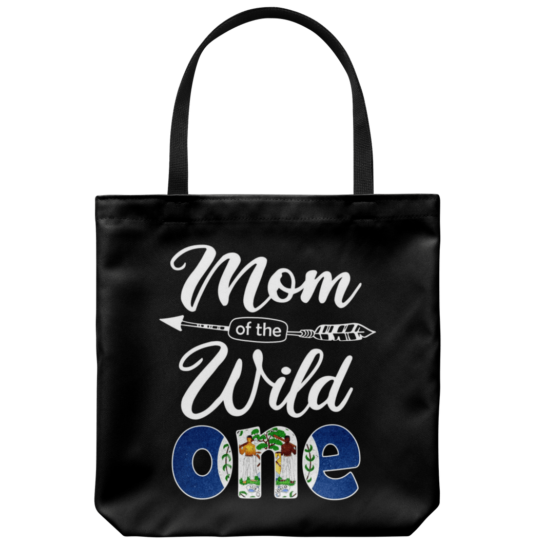 RobustCreative-Belizean Mom of the Wild One Birthday Belize Flag Tote Bag Gift Idea