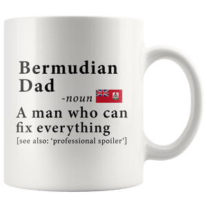 RobustCreative-Bermudian Dad Definition Bermuda Flag Fathers Day - 11oz White Mug family reunion gifts Gift Idea