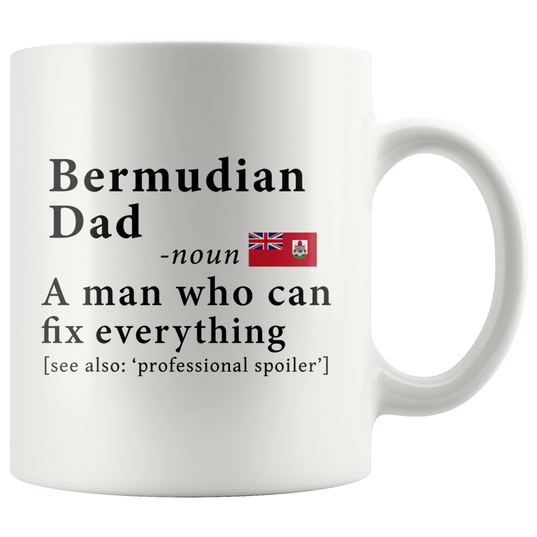 RobustCreative-Bermudian Dad Definition Bermuda Flag Fathers Day - 11oz White Mug family reunion gifts Gift Idea