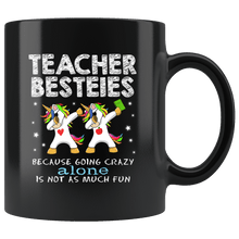 Load image into Gallery viewer, RobustCreative-Best Freinds Teacher Besties Dabbing Unicorn Dance Black 11oz Mug Gift Idea
