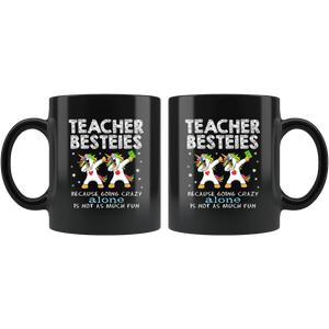 RobustCreative-Best Freinds Teacher Besties Dabbing Unicorn Dance Black 11oz Mug Gift Idea
