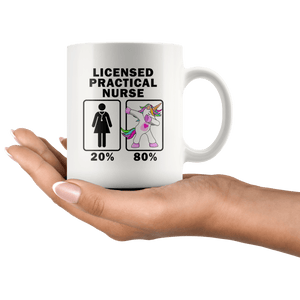 RobustCreative-Licensed Practical Nurse Dabbing Unicorn 20 80 Principle Superhero Girl Womens - 11oz White Mug Medical Personnel Gift Idea
