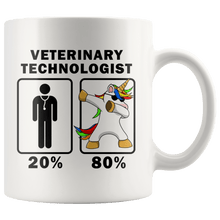 Load image into Gallery viewer, RobustCreative-Veterinary Technologist Dabbing Unicorn 80 20 Principle Graduation Gift Mens - 11oz White Mug Medical Personnel Gift Idea
