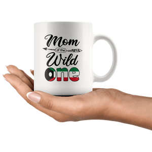 RobustCreative-Kuwaiti Mom of the Wild One Birthday Kuwait Flag White 11oz Mug Gift Idea