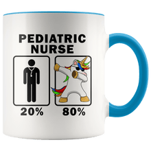 Load image into Gallery viewer, RobustCreative-Pediatric Nurse Dabbing Unicorn 80 20 Principle Graduation Gift Mens - 11oz Accent Mug Medical Personnel Gift Idea
