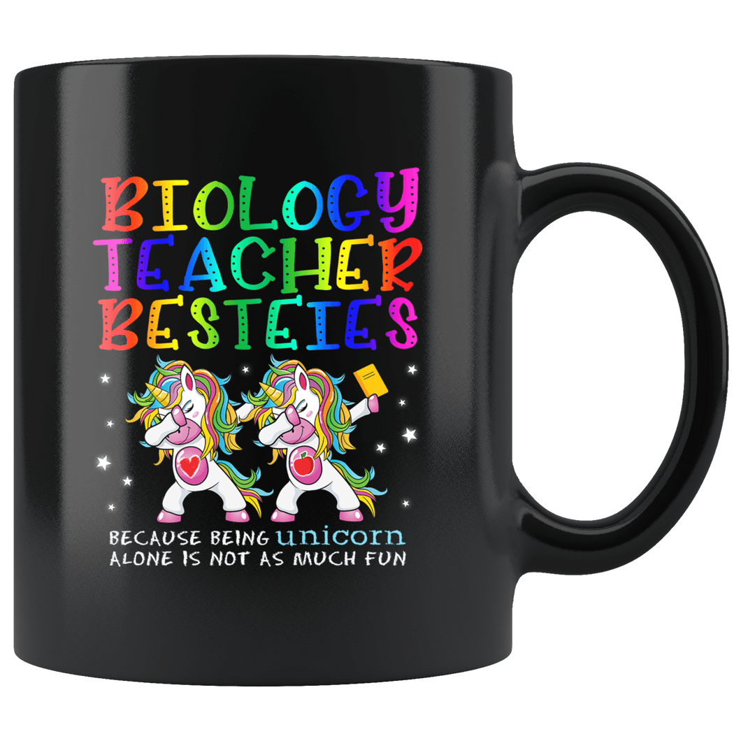 RobustCreative-Biology Teacher Besties Teacher's Day Best Friend Black 11oz Mug Gift Idea