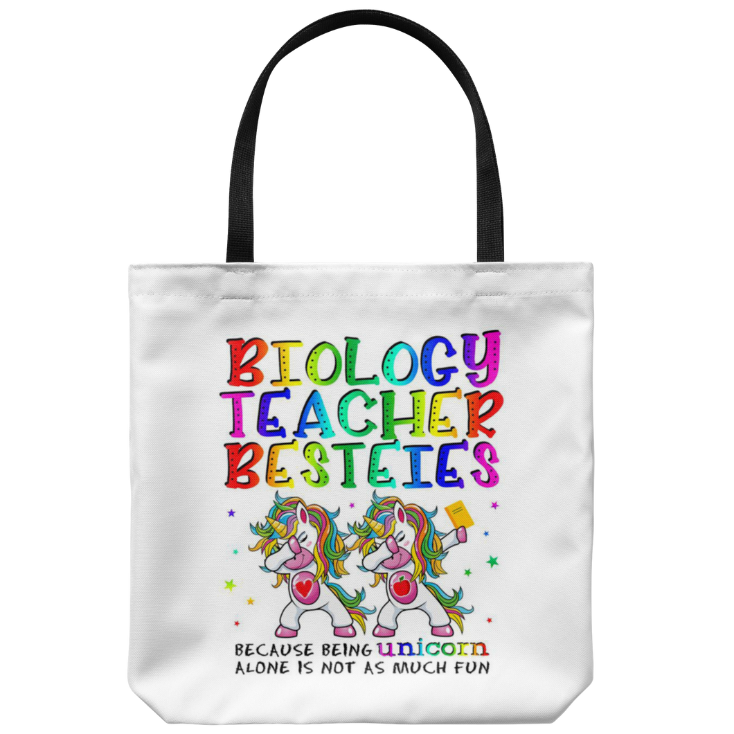 RobustCreative-Biology Teacher Besties Teacher's Day Best Friend White Tote Bag Gift Idea