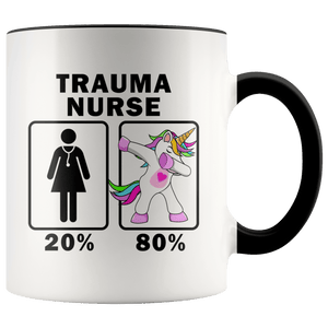 RobustCreative-Trauma Nurse Dabbing Unicorn 20 80 Principle Superhero Girl Womens - 11oz Accent Mug Medical Personnel Gift Idea