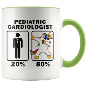 RobustCreative-Pediatric Cardiologist Dabbing Unicorn 80 20 Principle Graduation Gift Mens - 11oz Accent Mug Medical Personnel Gift Idea