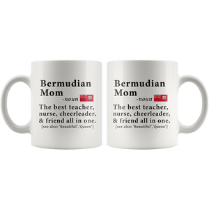 RobustCreative-Bermudian Mom Definition Bermuda Flag Mothers Day - 11oz White Mug family reunion gifts Gift Idea