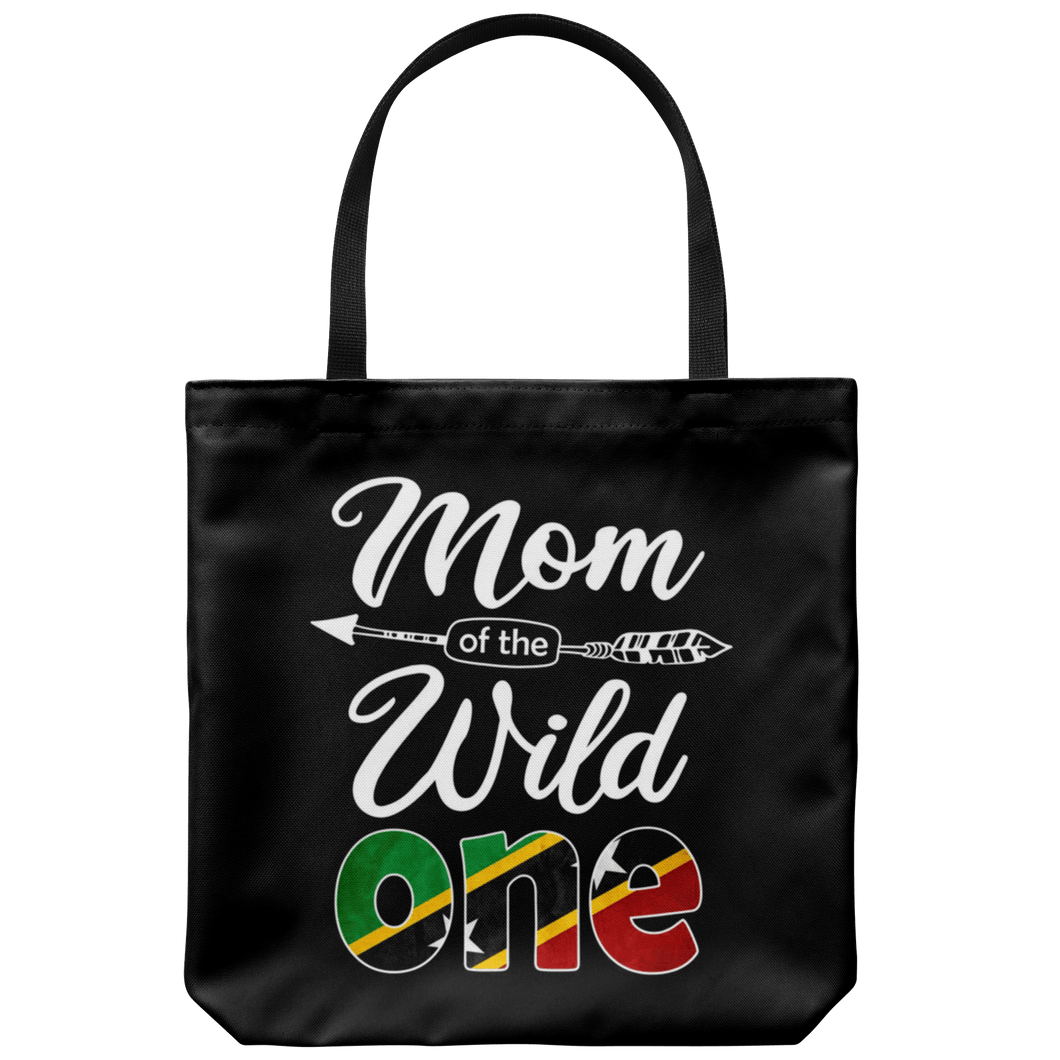 RobustCreative-Kittitian or Nevisian Mom of the Wild One Birthday Saint Kitts & Nevis Flag Tote Bag Gift Idea