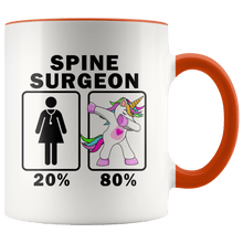 Load image into Gallery viewer, RobustCreative-Spine Surgeon Dabbing Unicorn 20 80 Principle Superhero Girl Womens - 11oz Accent Mug Medical Personnel Gift Idea
