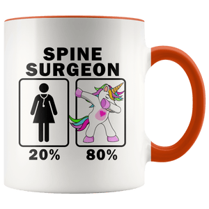 RobustCreative-Spine Surgeon Dabbing Unicorn 20 80 Principle Superhero Girl Womens - 11oz Accent Mug Medical Personnel Gift Idea