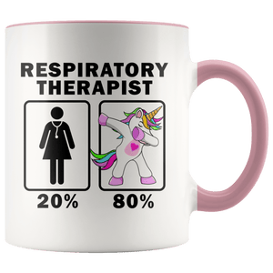 RobustCreative-Respiratory Therapist Dabbing Unicorn 20 80 Principle Superhero Girl Womens - 11oz Accent Mug Medical Personnel Gift Idea