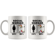 Load image into Gallery viewer, RobustCreative-Social Worker Dabbing Unicorn 80 20 Principle Superhero Girl Womens - 11oz White Mug Medical Personnel Gift Idea
