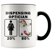 Load image into Gallery viewer, RobustCreative-Dispensing Optician Dabbing Unicorn 80 20 Principle Superhero Girl Womens - 11oz Accent Mug Medical Personnel Gift Idea
