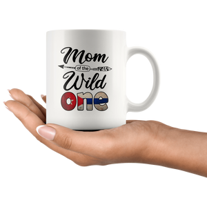 RobustCreative-Cuban Mom of the Wild One Birthday Cuba Flag White 11oz Mug Gift Idea