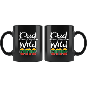 RobustCreative-Lithuanian Dad of the Wild One Birthday Lithuania Flag Black 11oz Mug Gift Idea