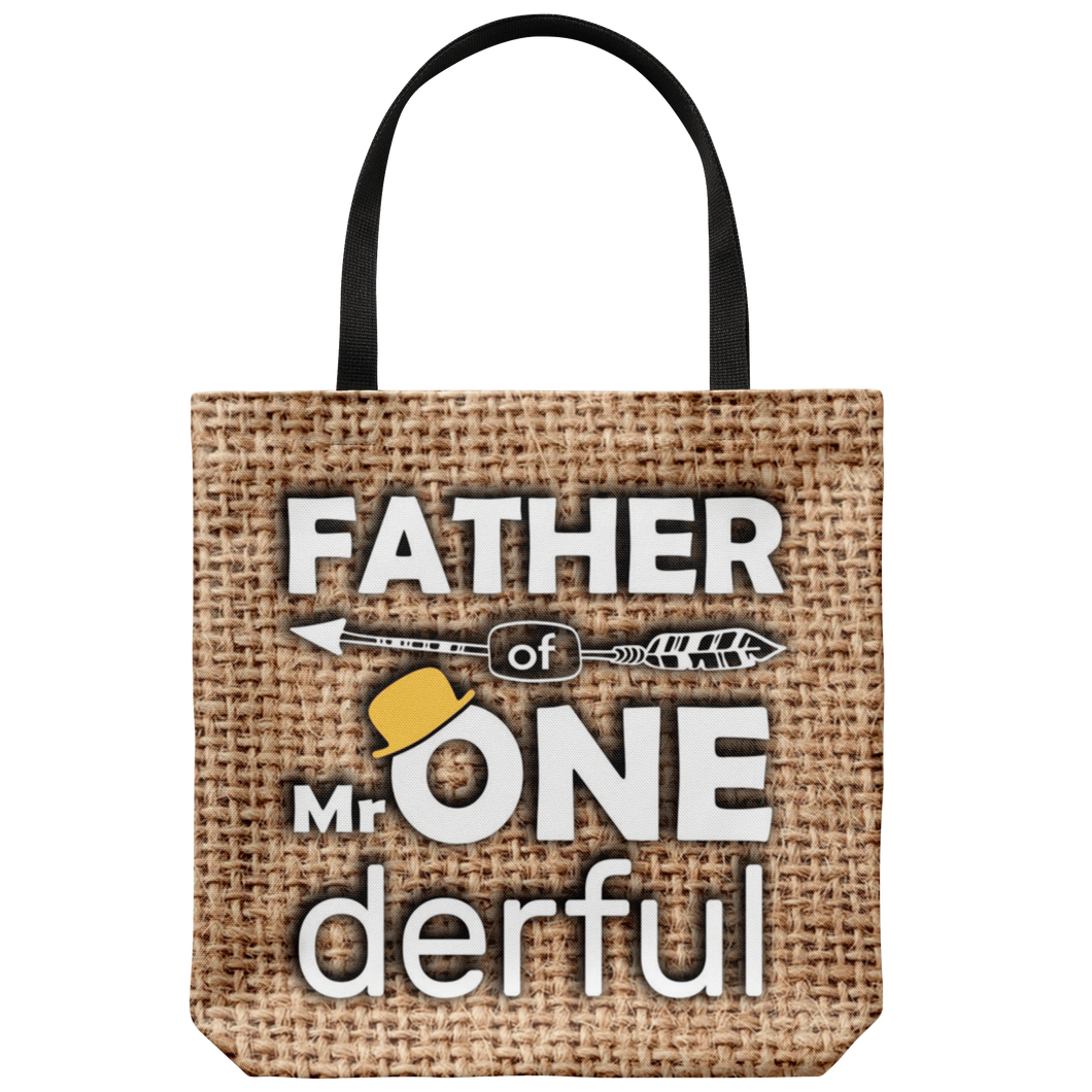RobustCreative-Father of Mr Onederful  1st Birthday Baby Boy Outfit Tote Bag Gift Idea