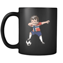 Load image into Gallery viewer, RobustCreative-Dabbing Soccer Boys Norway Norwegian Oslo Gift National Soccer Tournament Game 11oz Black Coffee Mug ~ Both Sides Printed
