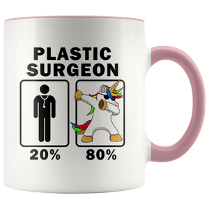 RobustCreative-Plastic Surgeon Dabbing Unicorn 80 20 Principle Graduation Gift Mens - 11oz Accent Mug Medical Personnel Gift Idea