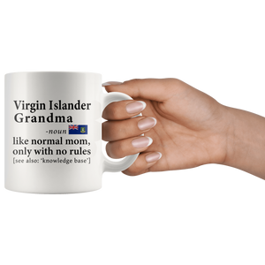 RobustCreative-Virgin Islander Grandma Definition British Virgin Islands Flag Grandmother - 11oz White Mug family reunion gifts Gift Idea