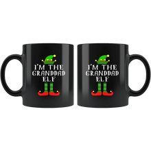 Load image into Gallery viewer, RobustCreative-Im The Granddad Elf Matching Family Christmas - 11oz Black Mug Christmas group green pjs costume Gift Idea
