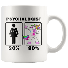 Load image into Gallery viewer, RobustCreative-Psychologist Dabbing Unicorn 20 80 Principle Superhero Girl Womens - 11oz White Mug Medical Personnel Gift Idea
