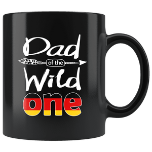 RobustCreative-German Dad of the Wild One Birthday Germany, Deutschland Flag Black 11oz Mug Gift Idea