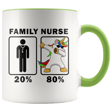 Load image into Gallery viewer, RobustCreative-Family Nurse Dabbing Unicorn 80 20 Principle Graduation Gift Mens - 11oz Accent Mug Medical Personnel Gift Idea
