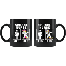 Load image into Gallery viewer, RobustCreative-School Nurse Dabbing Unicorn 80 20 Principle Superhero Girl Womens - 11oz Black Mug Medical Personnel Gift Idea
