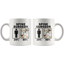 Load image into Gallery viewer, RobustCreative-Spine Surgeon Dabbing Unicorn 80 20 Principle Graduation Gift Mens - 11oz White Mug Medical Personnel Gift Idea
