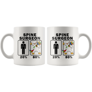 RobustCreative-Spine Surgeon Dabbing Unicorn 80 20 Principle Graduation Gift Mens - 11oz White Mug Medical Personnel Gift Idea