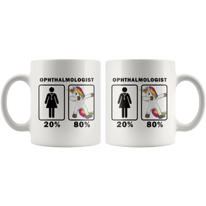 RobustCreative-Ophthalmologist Dabbing Unicorn 80 20 Principle Superhero Girl Womens - 11oz White Mug Medical Personnel Gift Idea