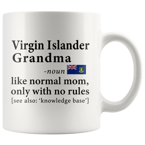 RobustCreative-Virgin Islander Grandma Definition British Virgin Islands Flag Grandmother - 11oz White Mug family reunion gifts Gift Idea