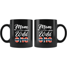 Load image into Gallery viewer, RobustCreative-Norwegian Mom of the Wild One Birthday Norway Flag Black 11oz Mug Gift Idea

