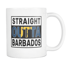 Load image into Gallery viewer, RobustCreative-Straight Outta Barbados - Bajan Flag 11oz Funny White Coffee Mug - Independence Day Family Heritage - Women Men Friends Gift - Both Sides Printed (Distressed)
