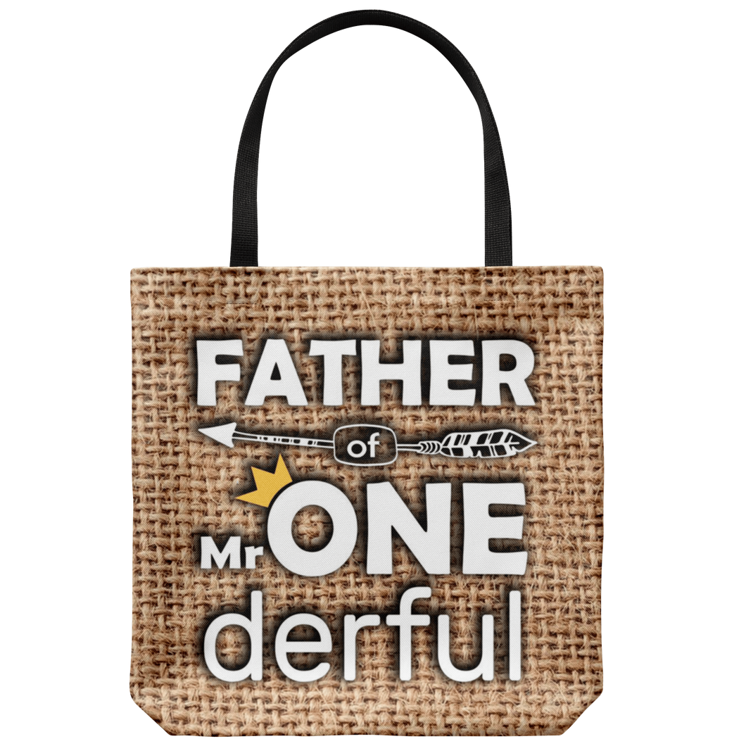 RobustCreative-Father of Mr Onederful Crown 1st Birthday Boy Im One Outfit Tote Bag Gift Idea