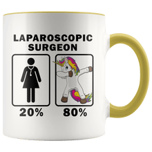 Load image into Gallery viewer, RobustCreative-Laparoscopic Surgeon Dabbing Unicorn 80 20 Principle Superhero Girl Womens - 11oz Accent Mug Medical Personnel Gift Idea
