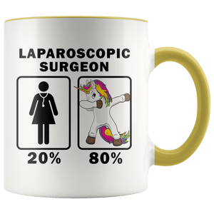 RobustCreative-Laparoscopic Surgeon Dabbing Unicorn 80 20 Principle Superhero Girl Womens - 11oz Accent Mug Medical Personnel Gift Idea